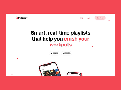 Perform.fm website rebuild animation cuberto development icons interaction motion design music perfomance radio responsive sport ui ux web web design website