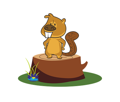 Chirpy and Hip Beaver Vector File 3d animal vector beaver vector graphic design illustrator file vector art woodland animal vector