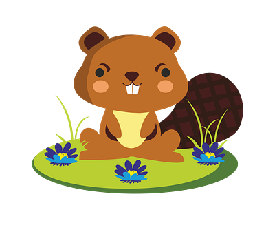 Semi Aquatic Beaver Vector animal vector graphic design illustrator file semi aquatic beaver vector vector art woodland animal vector