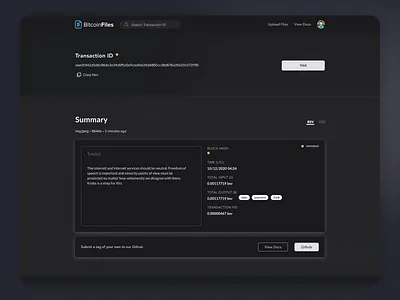 Bitcoinfiles Block Explorer Desktop Interface Design app block blockchain brand identity branding crypto design explorer golden ratio graphic design illustration logo product design ui uiux user experience user interface ux vector