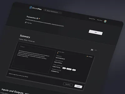 Bitcoinfiles Block Explorer Desktop Interface Design Showcase app block explorer blockchain explorer brand identity branding design golden ratio graphic design illustration interface design landing page logo product design search engine ui uiux user experience user interface ux vector