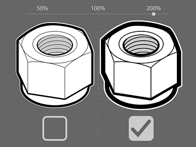 Be cautious with the scale strokes checkbox! adobe illustrator after effects instructional design instructions isometric isometric design line line art motion graphics nut scale strokes technical drawing technical graphics technical illustration tip tutorial vector graphics