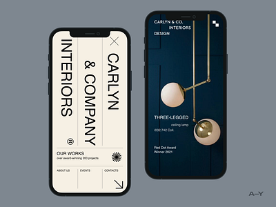 Carlyn & Company Interiors Design /001 clean design digital grid minimal mobile style typography ui ux web