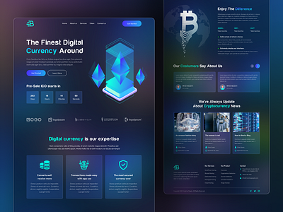 Virtual Coin Website Exploration 3d animation blockchain branding btcbitcoin coin market crypto website design cryptocurrency dark design ethethereum graphic design landing page motion graphics online payment ui ui ux virtual coin website exploration virtual currency web design web ui