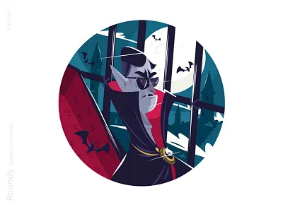 Dracula vampire character illustration character dracula flat illustration kit8 mad man night subglasses vampire vat vector