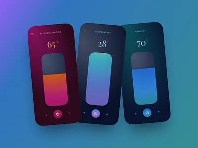 Simple Smart Home App — More Screens app clean interface dark design inspiration internet of things iot mobile smart device smart home trendy ui ux