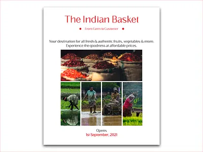 The Indian Basket adobe illustrator branding clean concept design dribbble dribbble weekly warmup elegant farmer flat graphic design idea illustrator indian minimal poster red simple visual design wallpaper