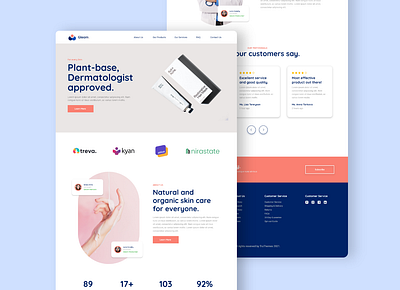 Gleam. - Skincare/Cosmetic website template design minimal web web design web template website