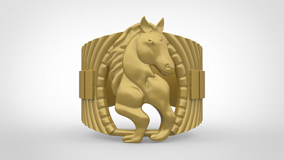 Horse Ring - Jewellery 3D model 3d 3dprinting art artistic blender design jewellery solidworks zbrush