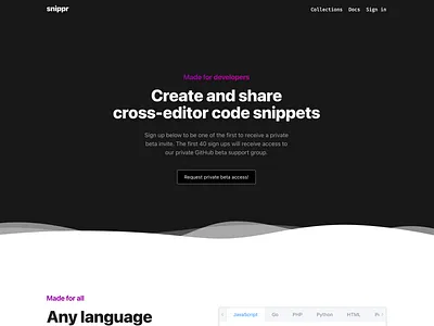 snippr.io private beta app branding design