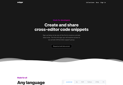 snippr.io private beta app branding design