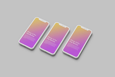 Phone 12 Pro Clay Mockup abstract clean device display laptop mac macbook mockup phone phone mockup presentation realistic simple smartphone theme ui ux web webpage website