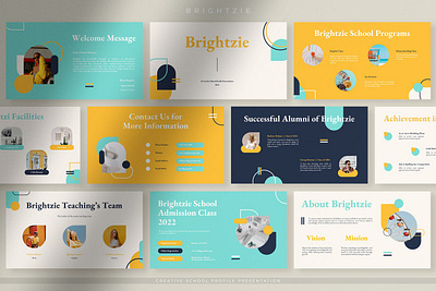 Brightzie - Creative School Profile Presentation clean colorful company corporate google slides keynote modern multipurpose multipurpose template photography pitch deck portfolio powerpoint presentation studio template unique web design web development website