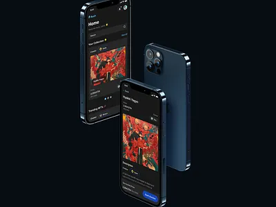 NFT Collection android android design card design clean darkmode design dribbble 2021 dribbble best shot e commerce figma illustration ios ios design mobile mobile app mobile design nft nft app ui ux