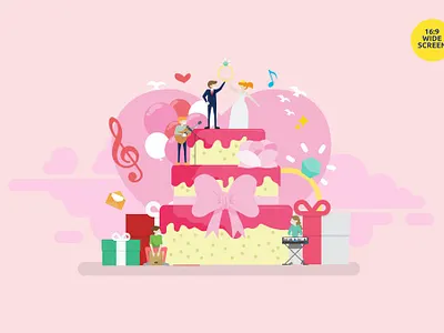 The Wedding Band Vector Illustration Concept 3d 3d animation 3d art 3d character 3d illustration app concept design development illustration landing landing page landing pages logo page pages ui web design web development website