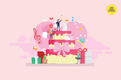 The Wedding Band Vector Illustration Concept 3d 3d animation 3d art 3d character 3d illustration app concept design development illustration landing landing page landing pages logo page pages ui web design web development website