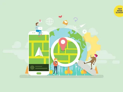 Find Me GPS Tracking App Vector Concept 3d 3d animation 3d art 3d character 3d illustration app concept design development illustration landing landing page landing pages logo page pages vector web design web development website