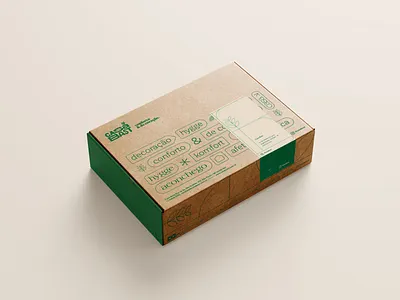 Casa Bast product packaging 1 color box cardboard comfort cozy decoration green house hygge packaging plant
