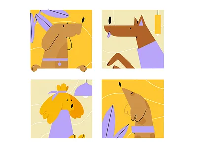 Socializing 2d character animal character cute dogs design dog doggo graphic design illustration simple illustration socializing spot illustration web illustration