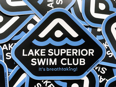 LSSC brand club design geometry graphic illustration lake lake superior logo minnesota mn monoline northshore sticker superior swim vector