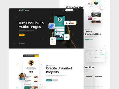 Drip Pages Website Redesign app design clean clean ui design dribbble best shot exploration header instagram interaction landing page layout links minimal minimalism product deisgn trend 2021 trendy design ui ux webdesign