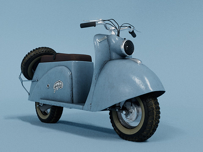 Tula 200 USSR Soviet Scooter 3d 3dart animation c4d design motion graphics nft retro scooter substancepainter