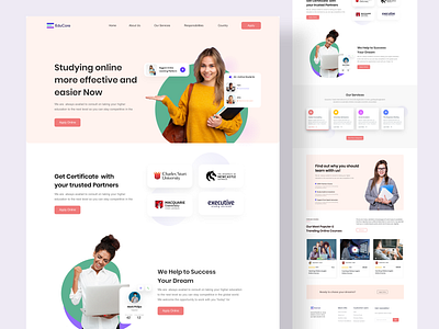 Online School Landing Page Concept clounote design e learning landing page online school ux web design