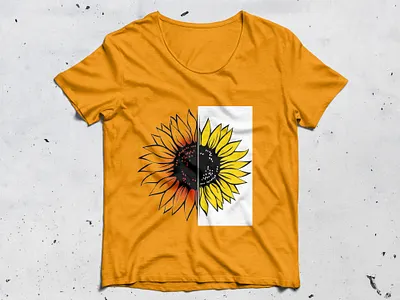 Golden Bloom – Sunflower T-Shirt Design in Adobe Photoshop adobe photoshop advertising branding design fashion graphic design illustration marketing social media poster t shirt design t shirt mockup vector