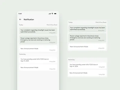 Notifications Screen UI Design app design app ui appnotifications cleandesign figma flatdesign graphic design intuitiveui minimalism minimalui mobileappdesign modernapp modernui notificationsscreen sleekdesign ui ui ux uiuxdesign userfriendly uxdesign