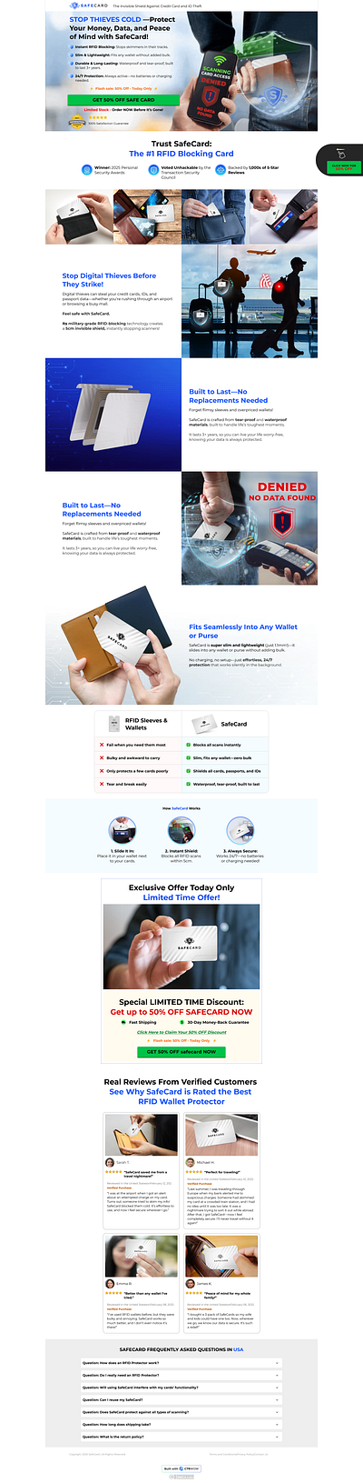 Safe Cards - Funnelish checkout checkoutchamp design designing funnel funnel funnelbuilder funnelish order page product sales sales funnel