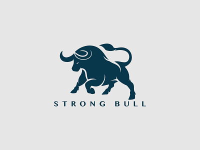 Strong Bull Logo agency alcon logo america branding branding logo bull animal bull for sale company design freedom graphic design heraldic logo for sale luxury outdoor reliability strong bull vector