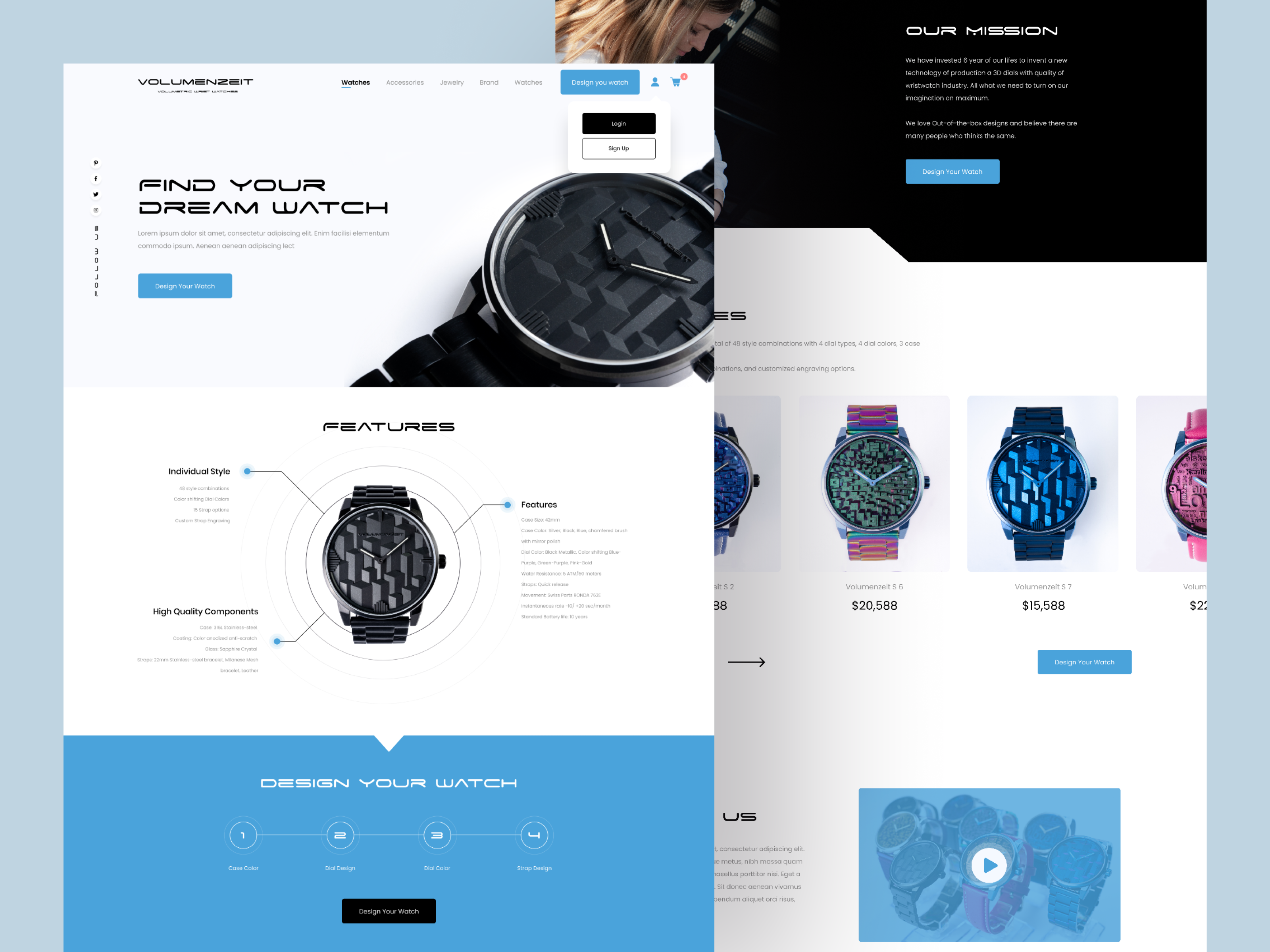 Watch Online Store clean design clock clock website ecommerce ecommerce design ecommerce landing page ecommerce website fashion home page landing page online shop online store time watch watch landing page watch online store watch store watch website web design website