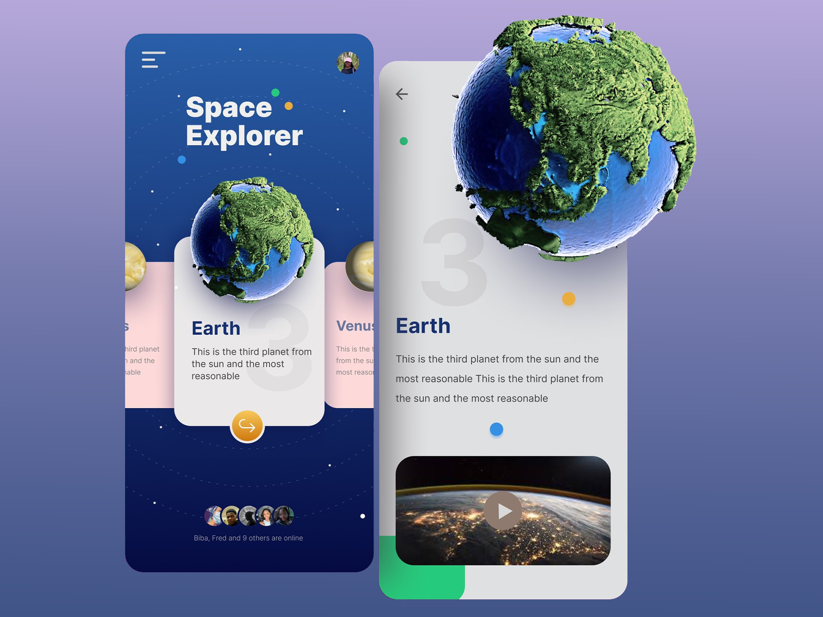 Space Explorer - Visual Learning App by Harper Allen on Dribbble