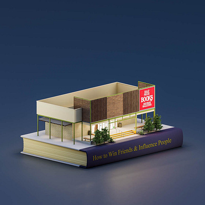 Half Price Books Isometric Diorama b3d blender blender3d illustration isometric