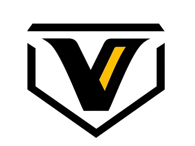 V PLATE bas baseball black and gold enotsdesign logo sports
