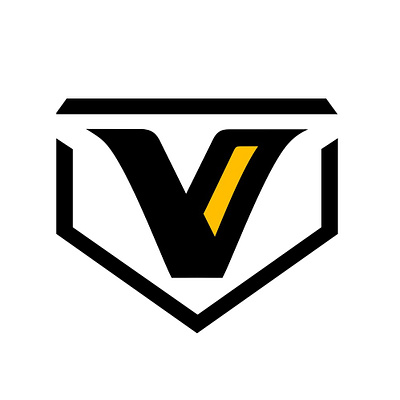 V PLATE bas baseball black and gold enotsdesign logo sports