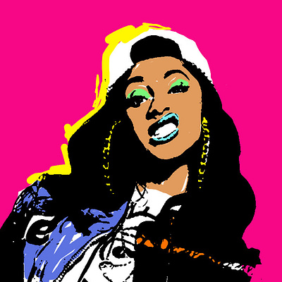 Cardihol B digital enotsdesign illustration popstar vector