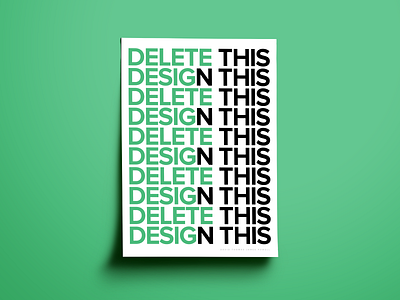 This n This black clean delete design font art fresh graphic design green mint green poster poster collection poster series print design sans serif simple type art typography typography art white word play