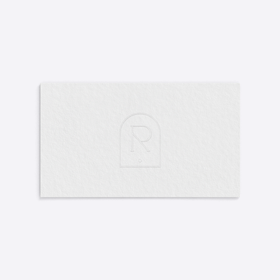 RL * branding business card cardstock embossed graphic design logo mockup monogram