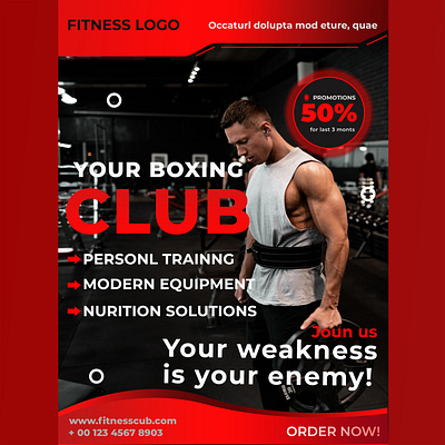 Gym Social Media Post Banner Design banner branding graphic design gym logo poster social media post banner design