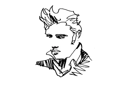 Line King blackandwhite drawing elvis illustration line linework pen theking