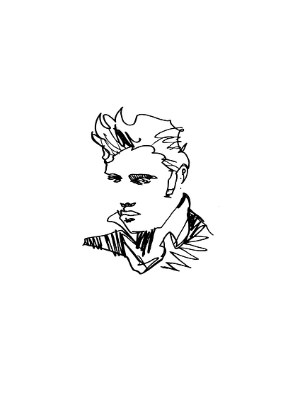 Line King blackandwhite drawing elvis illustration line linework pen theking