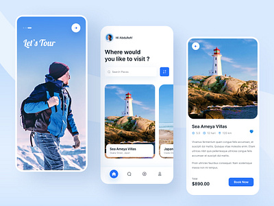 Travel App app app design destination app minimalist mobile app ticket app ticket booking app tour tourism tourism app travel travel mobile app travelling trip ui vacation