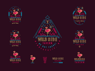 Wild Side Tavern Branding Exploration branding illustration logo logo design mono line print vector art