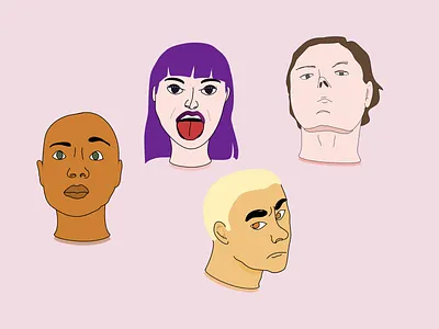 Just some severed heads affinity designer design drawing graphic design heads illustration