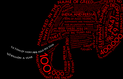 "In the Name of Greed" design elephants graphic design poaching typography