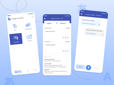 Google Translate - Redesign app application awesome design design design chall dictionary dictionary app fancy design google translate app inspiration revamp trend ui ui design