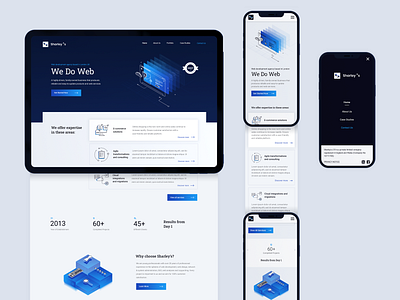 Sharley's | Rebranding & Web Design adobe illustrator agency artwork blues brand identity dark theme figma full website icon design illustration isometric art landing page layout logo design rebranding uiux web assets web design web development agency website design