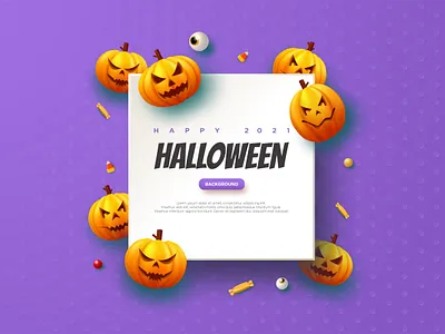 Halloween Pumpkin Blue Background Illustration art background candy character design element event graphic helloween illustration note paper party poster pumpkin purple scary template vector walpaper