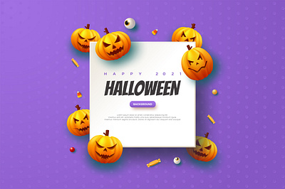 Halloween Pumpkin Blue Background Illustration art background candy character design element event graphic helloween illustration note paper party poster pumpkin purple scary template vector walpaper